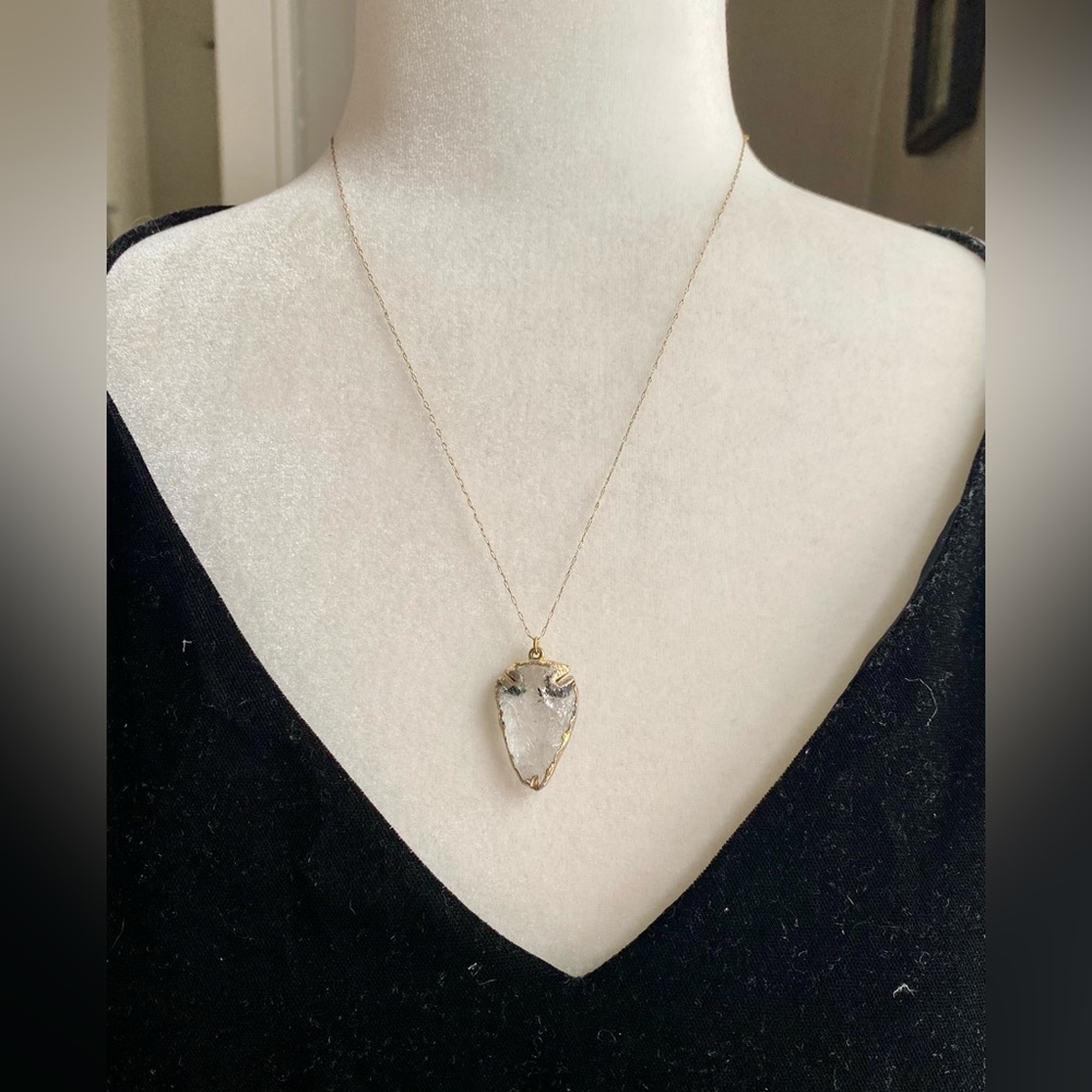Crystal Quartz Arrowhead Necklace